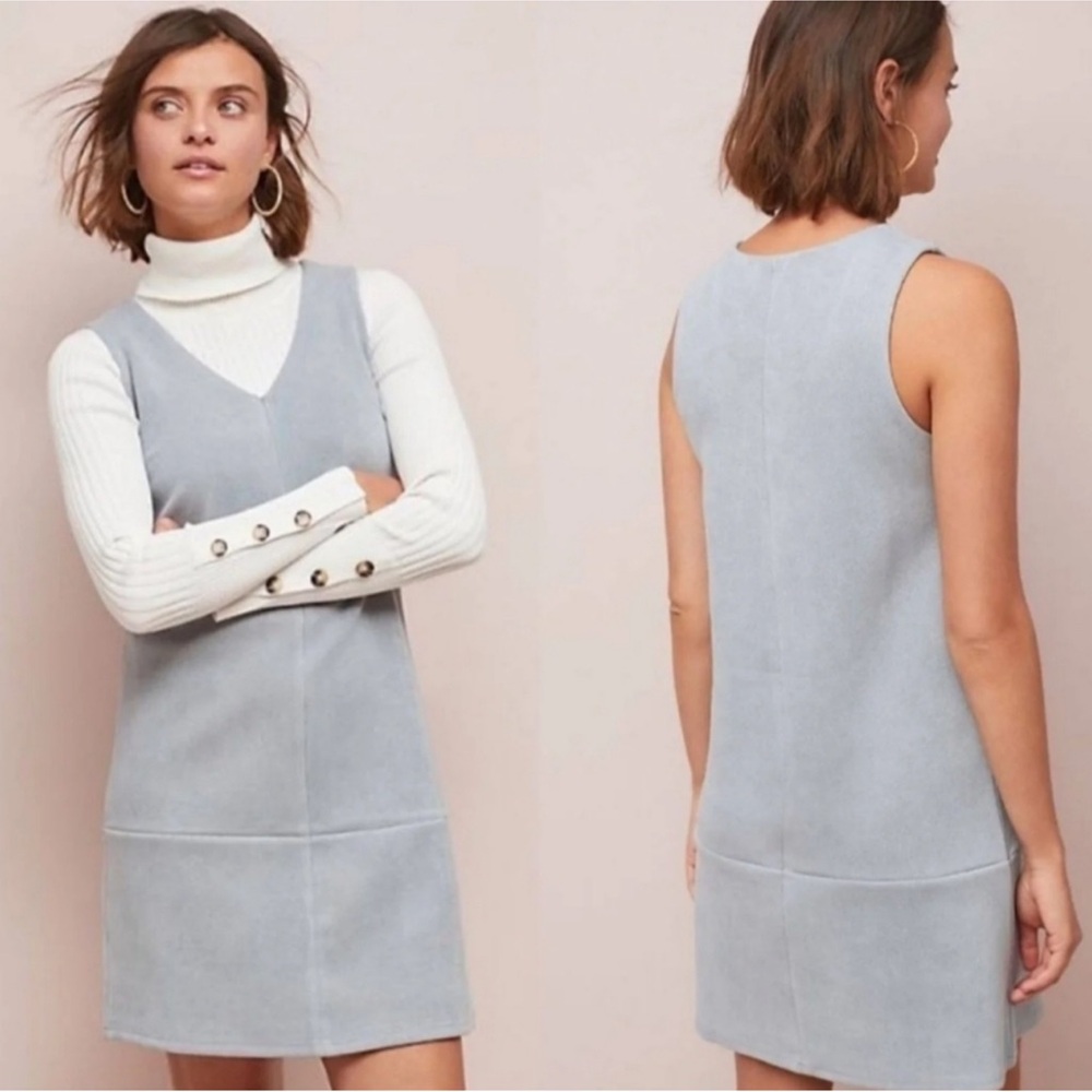Elizabeth Crosby Sleeveless Blue Gray Shift Dress